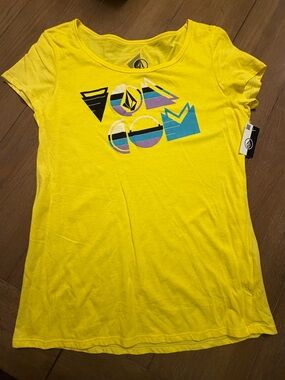 Volcom Yellow Short Sleeve Graphic Tee